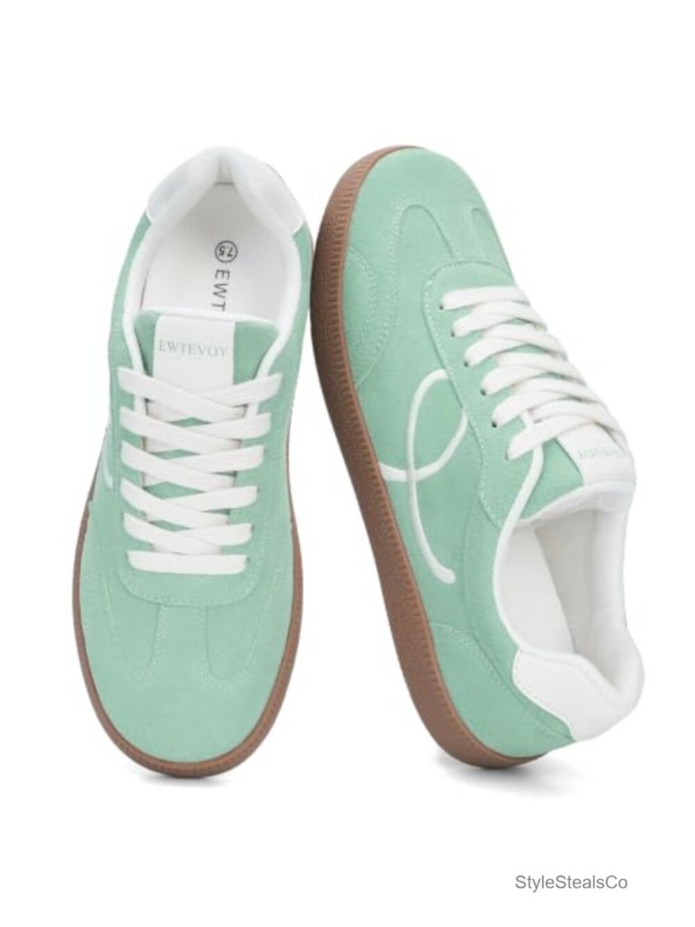 Retro PU Leather & Suede Fashion Sneakers, Cushioned Casual Shoes